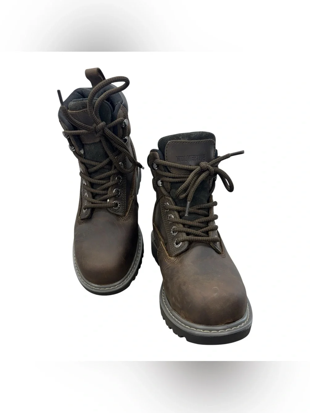 Wolverine Brown Leather Lace-Up Work Boots